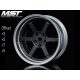 MST 1:10 On-Road 26mm Ofszet állítható, 6 küllős ezüst, matt fekete felni 4 db 