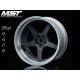 MST 1:10 GT On-Road 26mm Ofszet állítható, 5 küllős ezüst, matt fekete felni 4 db