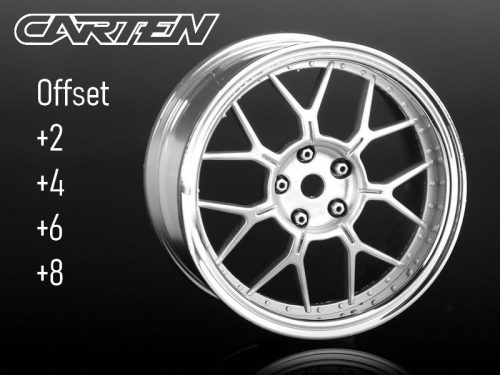 CARTEN 1:10 On-Road 26mm,  Y küllős króm-matt ezüst 4 db