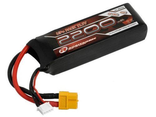 Robitronic 11.1V 2200mAh 3S 45C Lipo akku XT60