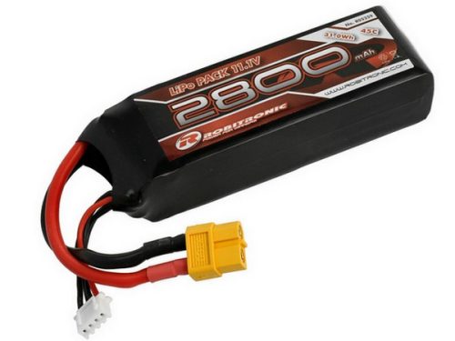 Robitronic 11.1V 2800mAh 3S 45C Lipo akku XT60