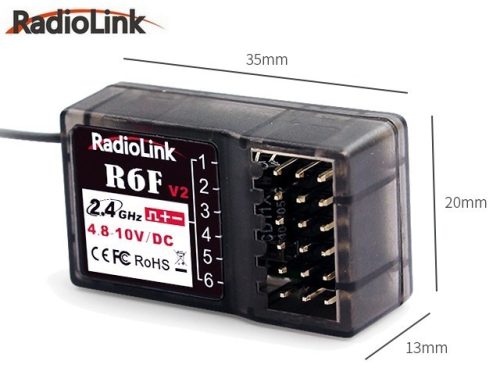 Radiolink R6F 6 csatornás FHSS vevő (RC4GS, 6GS-hez)
