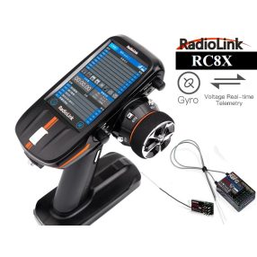   Radiolink RC8X 8 csatornás, telemetriás, giroszkópos 2.4GHz pisztoly távirányító, 2 vevő, táska