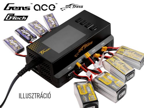 (RENDELÉSRE) Gens Ace TA300 8 az 1-ben Lipo LiHV akku töltő (AC 220V , 8x30W)