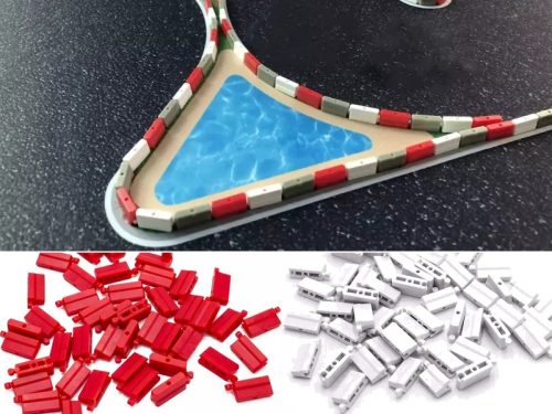 1:76 versenypálya korlát 100db (piros, fehér) 