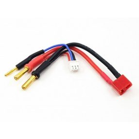 Keménytokos LIpo akku kábel T Deans / 4mm hasított / 2mm aranycsati    Keménytokos LIpo akku kábel T Deans / 4mm hasított / 2mm aranycsati