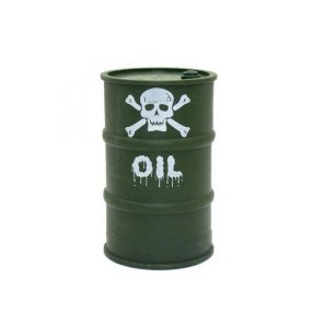 Élethű halálfejes zöld olajos hordó makett 85mm 1db