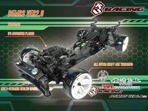 3Racing Sakura D5MR V2 Evo RWD 1:10  2WD Drift autómodell KIT