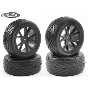   FTX 1:10 buggy aszfalt 2db első 2db hátsó kerék fekete felnin