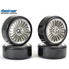 Fastrax 1:10 Drfift kerék krómozott sűrű küllös felnin  4db   Fastrax 1:10 Drfift kerék krómozott sűrű küllös felnin  4db