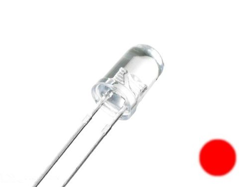Piros erős fényű LED 5mm