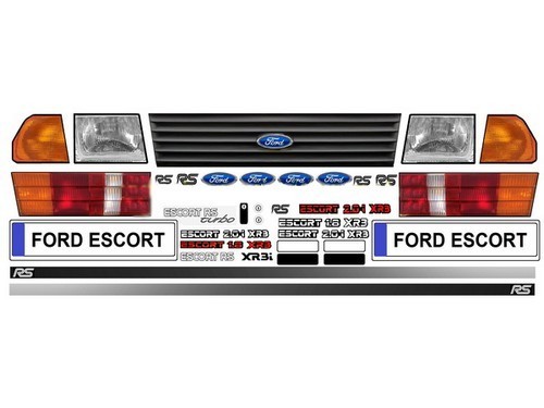 Ford Escort matrica 1:10 autómodell karosszériához