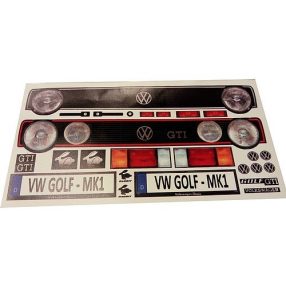 VW Golf 1 matrica 1:10 autómodell karosszériához VW Golf 1 matrica 1:10 autómodell karosszériához