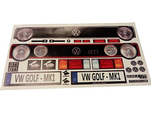 VW Golf 1 matrica 1:10 autómodell karosszériához