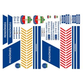 Rendőrautó matrica 1:10 autómodellhez Rendőrautó matrica 1:10 autómodellhez