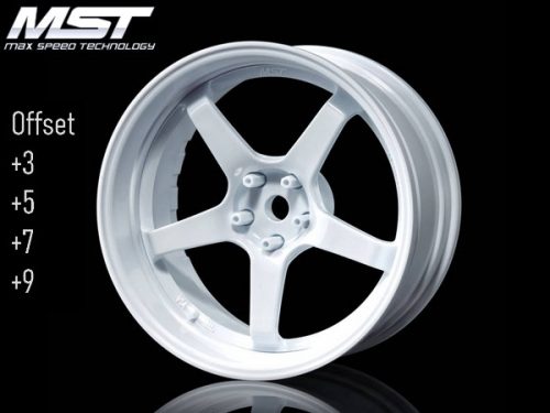 MST 1:10 GT On-Road 26mm Ofszet állítható, 5 küllős fehér felni 4 db
