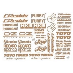 1:10 Szponzor matrica arany 1db (Greddy, Furry, Kéz ..) 20x15cm   1:10 Szponzor matrica arany 1db (Greddy, Furry, Kéz ..) 20x15cm