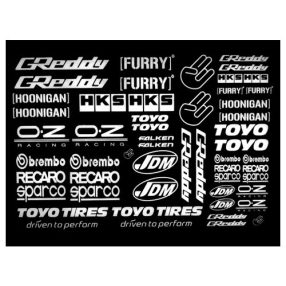 1:10 Szponzor matrica fehér 1db ( Greddy, Furry, Kéz..) 20x15cm   1:10 Szponzor matrica fehér 1db ( Greddy, Furry, Kéz..) 20x15cm