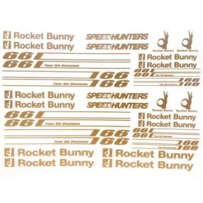 1:10 Szponzor matrica arany 1db ( Rocket Bunny, Speed Hunters..) 20x14cm   1:10 Szponzor matrica arany 1db ( Rocket Bunny, Speed Hunters..) 20x14cm