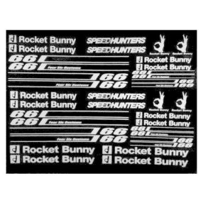 1:10 Szponzor matrica fehér 1db ( Rocket Bunny, Speed Hunters ..) 20x14cm   1:10 Szponzor matrica fehér 1db ( Rocket Bunny, Speed Hunters ..) 20x14cm