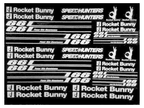 1:10 Szponzor matrica fehér 1db ( Rocket Bunny, Speed Hunters ..) 20x14cm