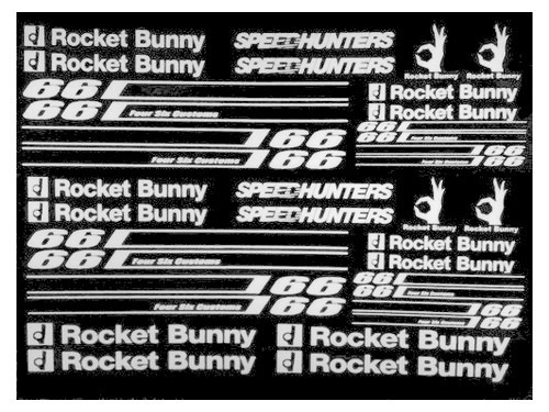 1:10 Szponzor matrica fehér 1db ( Rocket Bunny, Speed Hunters ..) 20x14cm