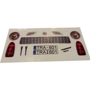 Trabant matrica 1:10 autómodell karosszériához Trabant matrica 1:10 autómodell karosszériához