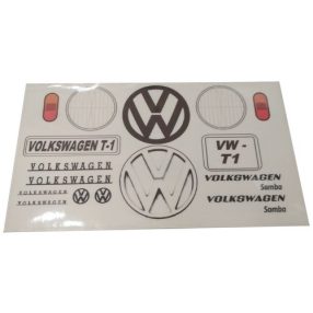 Volkswagen T-1 kisbusz matrica 1:10 autómodell karosszériához   Volkswagen T-1 kisbusz matrica 1:10 autómodell karosszériához