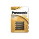 Panasonic 4db 1.5v AAA elem (sárga)