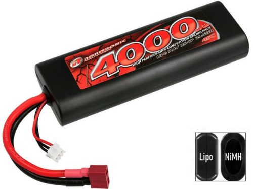 Robitronic 7.4V 4000mAh 45C  Ovális kemény tokos Lipo akku (T Deans) 