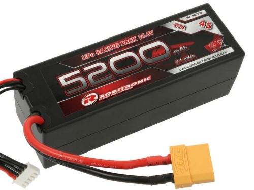 Robitronic 14.8V 5200mAh 40C Lipo akku kemény tokos (XT90)