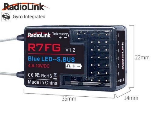 Radiolink R7FG V1.1 Telemetriás 7 csatornás vevő FHSS (RC4GS, 6GS, T8FB) 