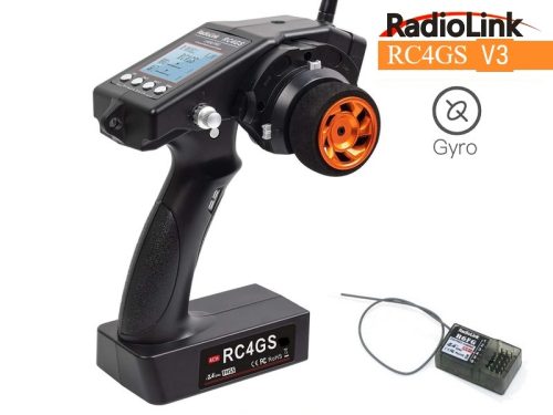 Radiolink RC4GS V3, 5 csatornás, giroszkópos  2.4GHz pisztoly távirányító vevővel 