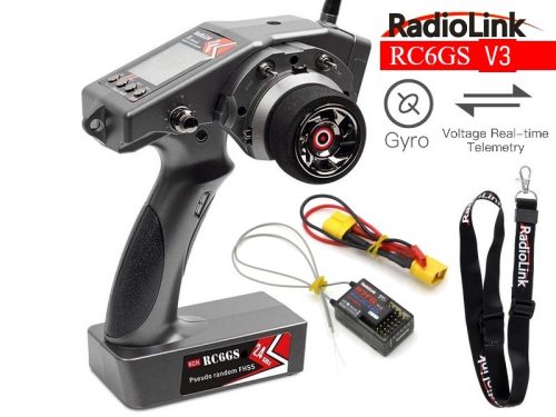 Radiolink RC6GS V3, 7 csatornás, telemetriás, giroszkópos  2.4GHz pisztoly távirányító vevővel