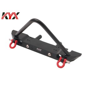   KYX 1:10 Acél, keskeny crawler lökhárító (V4) csörlő tartó, vonószem, LED