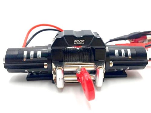 KYX Dupla motoros RC Crawler csörlő 1:10 autómodellekhez (fekete)